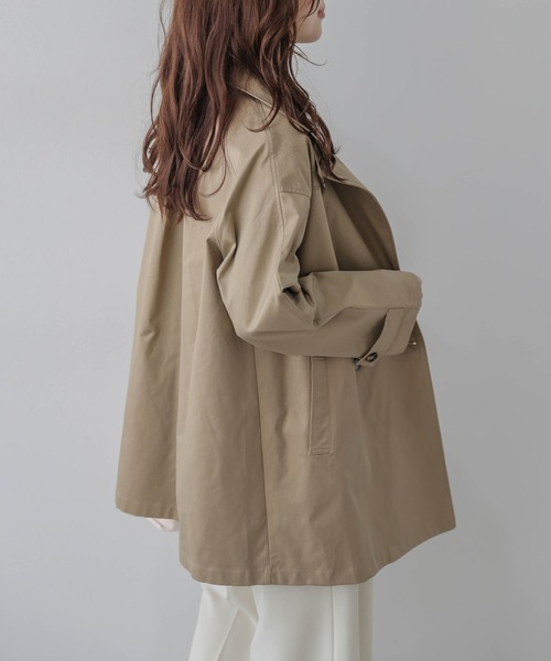 AMELY(エミリー)の「2wayミドル丈トレンチコート/スタンドカラー/モード(トレンチコート・レディース・ベージュ/ブラック・フリー)」の14枚目の写真
