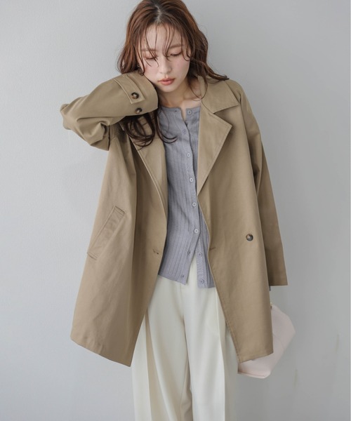 AMELY(エミリー)の「2wayミドル丈トレンチコート/スタンドカラー/モード(トレンチコート・レディース・ベージュ/ブラック・フリー)」の15枚目の写真