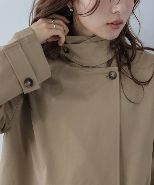 AMELY(エミリー)の「2wayミドル丈トレンチコート/スタンドカラー/モード(トレンチコート・レディース・ベージュ/ブラック・フリー)」の17枚目の写真