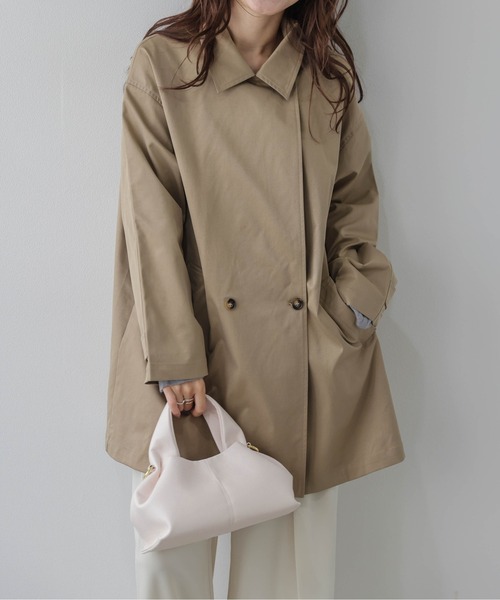 AMELY(エミリー)の「2wayミドル丈トレンチコート/スタンドカラー/モード(トレンチコート・レディース・ベージュ/ブラック・フリー)」の18枚目の写真