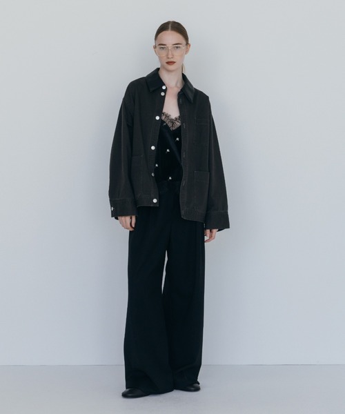 CREDONA（クレドナ）の「FLOWER EMBROIDERY VELOR CAMISOLE/フラワーエンブロイダリーベロアキャミソール（キャミソール・レディース・ブラック/ブラウン・FREE）」の20枚目の写真