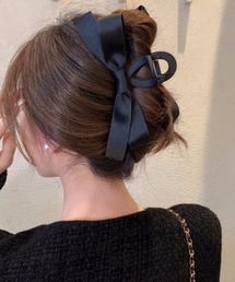 L LABEL（エルラベル）の「サテンリボン付ヘアクリップ（バレッタ/ヘアクリップ）」