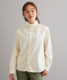【日本製/ワンマイルウェア】コットン起毛シャツブラウス