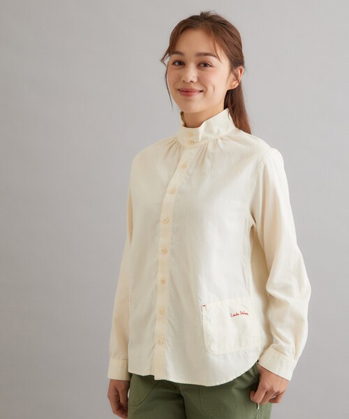 LAURA ASHLEY(ローラアシュレイ)の「【日本製/ワンマイルウェア】コットン起毛シャツブラウス(シャツ/ブラウス・レディース・ブラック系1/アイボリー/ブラック系2・38)」の4枚目の写真