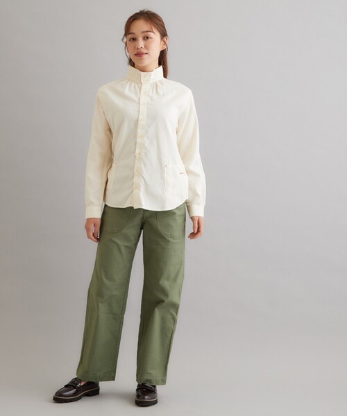 LAURA ASHLEY(ローラアシュレイ)の「【日本製/ワンマイルウェア】コットン起毛シャツブラウス(シャツ/ブラウス・レディース・ブラック系1/アイボリー/ブラック系2・38)」の6枚目の写真