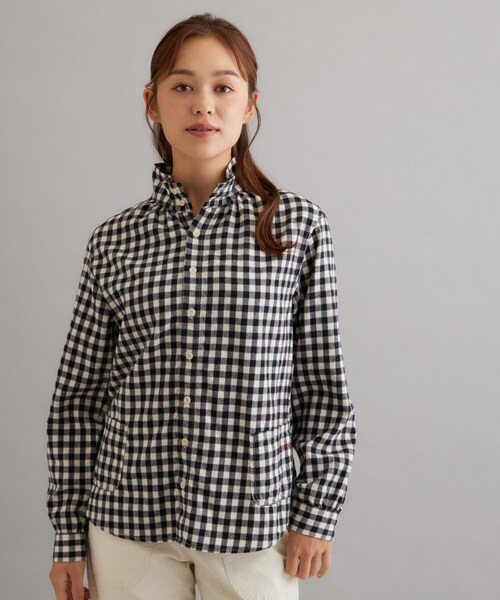 LAURA ASHLEY(ローラアシュレイ)の「【日本製/ワンマイルウェア】コットン起毛シャツブラウス(シャツ/ブラウス・レディース・ブラック系1/アイボリー/ブラック系2・38)」の8枚目の写真