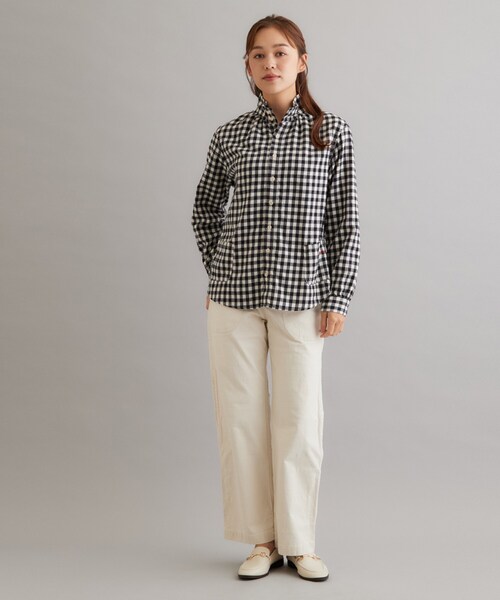LAURA ASHLEY(ローラアシュレイ)の「【日本製/ワンマイルウェア】コットン起毛シャツブラウス(シャツ/ブラウス・レディース・ブラック系1/アイボリー/ブラック系2・38)」の9枚目の写真
