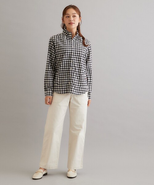 LAURA ASHLEY(ローラアシュレイ)の「【日本製/ワンマイルウェア】コットン起毛シャツブラウス(シャツ/ブラウス・レディース・ブラック系1/アイボリー/ブラック系2・38)」の10枚目の写真