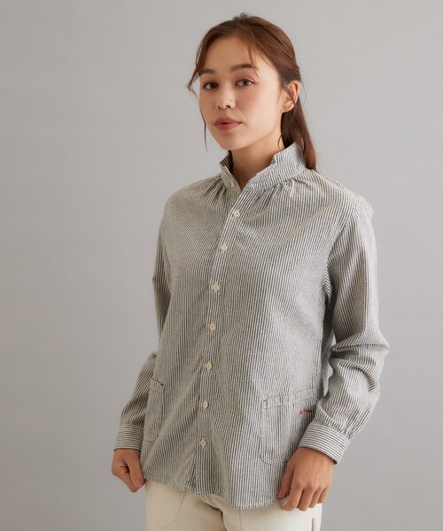 LAURA ASHLEY(ローラアシュレイ)の「【日本製/ワンマイルウェア】コットン起毛シャツブラウス(シャツ/ブラウス・レディース・ブラック系1/アイボリー/ブラック系2・38)」の12枚目の写真