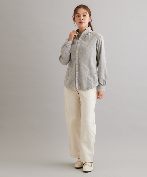 LAURA ASHLEY(ローラアシュレイ)の「【日本製/ワンマイルウェア】コットン起毛シャツブラウス(シャツ/ブラウス・レディース・ブラック系1/アイボリー/ブラック系2・38)」の13枚目の写真
