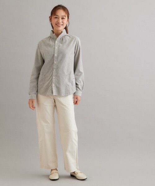 LAURA ASHLEY(ローラアシュレイ)の「【日本製/ワンマイルウェア】コットン起毛シャツブラウス(シャツ/ブラウス・レディース・ブラック系1/アイボリー/ブラック系2・38)」の14枚目の写真