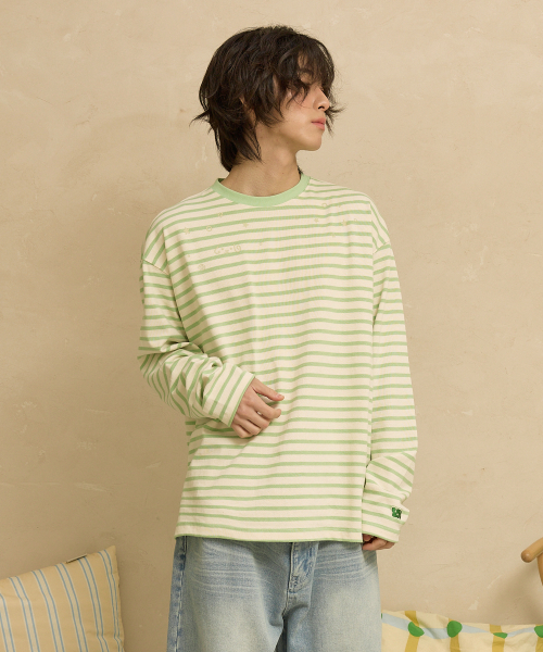 WaiKei（ワイケイ）の「ストライプマルチロングスリーブTシャツミント（Tシャツ/カットソー・レディース・その他・1/2）」の6枚目の写真