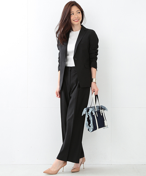 Demi-Luxe BEAMS（デミルクス ビームス）の「Demi-Luxe BEAMS / ナイロンコットン テーラードジャケット（テーラードジャケット・レディース・オフホワイト/ブラック・38/36）」の20枚目の写真