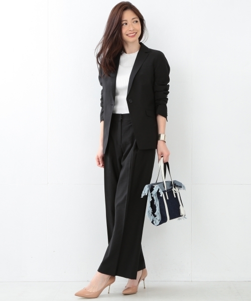 Demi-Luxe BEAMS（デミルクス ビームス）の「Demi-Luxe BEAMS / ナイロンコットン テーラードジャケット（テーラードジャケット・レディース・オフホワイト/ブラック・38/36）」の6枚目の写真