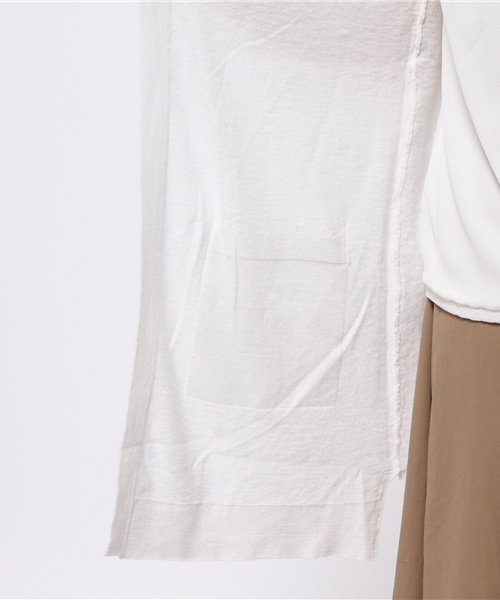 LBC（エルビーシー）の「12Gリネンコットンフードロングジレ（ベスト・レディース・ネイビー/オフホワイト・LARGE/MEDIUM）」の9枚目の写真