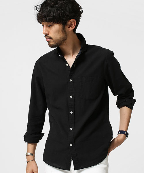 NANO universe(ナノユニバース)の「C/Lカラーシャツ L/S(シャツ/ブラウス・メンズ・ベージュ/ネイビー/ホワイト/カーキ/ブラック・MEDIUM/LARGE/SMALL)」の3枚目の写真