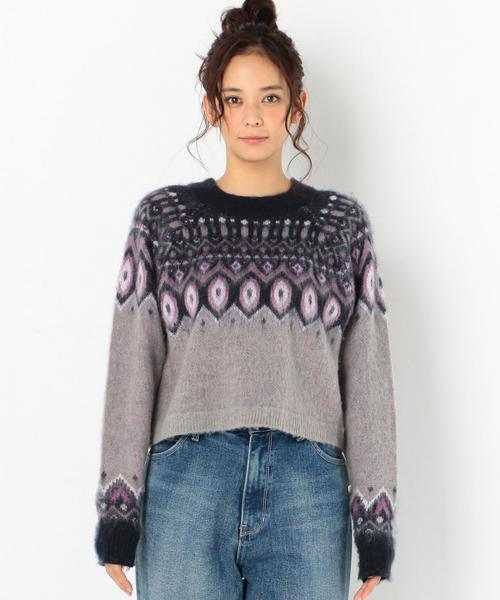 Another Edition(アナザーエディション)の「ノルディック柄ニットトップス/AEBFC ノルディック JQ KNIT PO◆(ニット/セーター・レディース・ライトグレー/ナチュラル・FREE)」の10枚目の写真