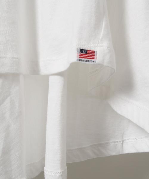 coen(コーエン)の「USAコットンドレープヘムノースリーブロングTシャツ(Tシャツ/カットソー・レディース・ホワイト/ホワイト×イエロー/ホワイト×ネイビー/ネイビー・FREE)」の7枚目の写真