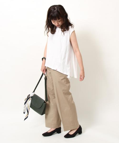 coen(コーエン)の「USAコットンドレープヘムノースリーブロングTシャツ(Tシャツ/カットソー・レディース・ホワイト/ホワイト×イエロー/ホワイト×ネイビー/ネイビー・FREE)」の20枚目の写真