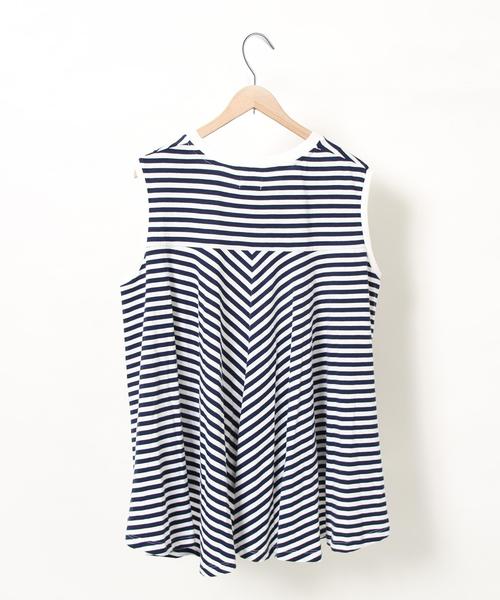 coen(コーエン)の「USAコットンドレープヘムノースリーブロングTシャツ(Tシャツ/カットソー・レディース・ホワイト/ホワイト×イエロー/ホワイト×ネイビー/ネイビー・FREE)」の21枚目の写真