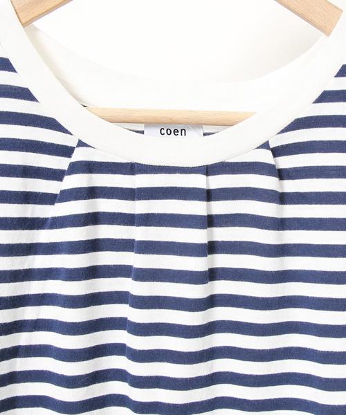 coen(コーエン)の「USAコットンドレープヘムノースリーブロングTシャツ(Tシャツ/カットソー・レディース・ホワイト/ホワイト×イエロー/ホワイト×ネイビー/ネイビー・FREE)」の22枚目の写真