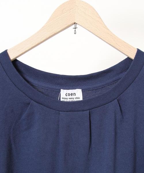 coen(コーエン)の「USAコットンドレープヘムノースリーブロングTシャツ(Tシャツ/カットソー・レディース・ホワイト/ホワイト×イエロー/ホワイト×ネイビー/ネイビー・FREE)」の13枚目の写真