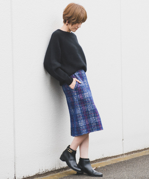 RIVE DROITE（リヴドロワ）の「FOX混片畦クルーネックプルオーバー（ニット/セーター・レディース・ベージュ/ライトグレー/ブラック/ピンク/イエロー・FREE）」の8枚目の写真