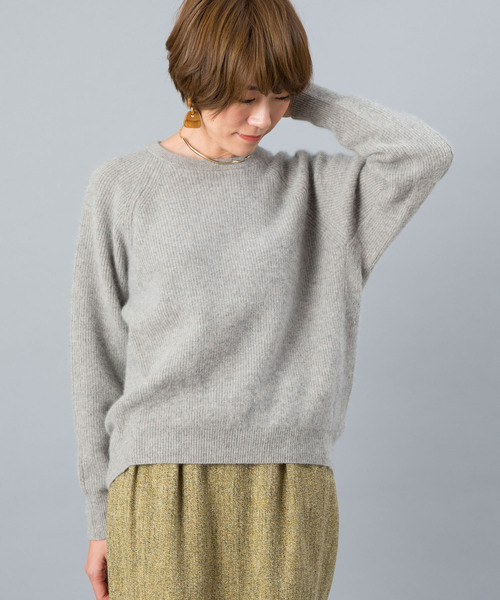 RIVE DROITE（リヴドロワ）の「FOX混片畦クルーネックプルオーバー（ニット/セーター・レディース・ベージュ/ライトグレー/ブラック/ピンク/イエロー・FREE）」の22枚目の写真