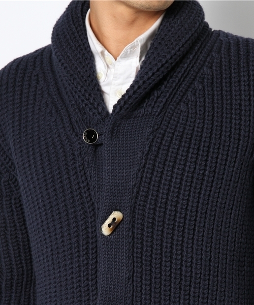 BRILLA per il gusto（ブリッラペルイルグースト）の「solosali / ショールカラーニット（ニット/セーター・メンズ・ブラウン系その他/ネイビー・SMALL/MEDIUM）」の6枚目の写真