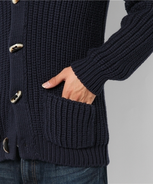 BRILLA per il gusto（ブリッラペルイルグースト）の「solosali / ショールカラーニット（ニット/セーター・メンズ・ブラウン系その他/ネイビー・SMALL/MEDIUM）」の7枚目の写真