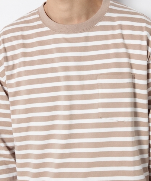 RAGEBLUE(レイジブルー)の「ボーダードロップロンT /783912(Tシャツ/カットソー・メンズ・ブラック/ベージュ/ブルー系その他/イエロー・LARGE/MEDIUM/SMALL)」の17枚目の写真