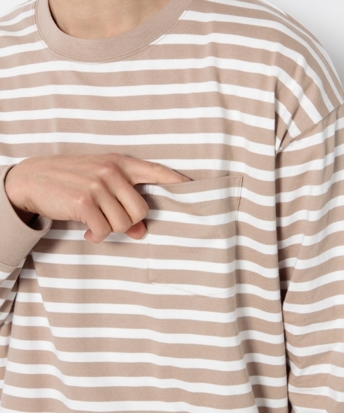 RAGEBLUE(レイジブルー)の「ボーダードロップロンT /783912(Tシャツ/カットソー・メンズ・ブラック/ベージュ/ブルー系その他/イエロー・LARGE/MEDIUM/SMALL)」の18枚目の写真