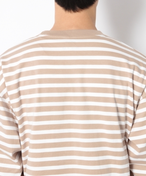 RAGEBLUE(レイジブルー)の「ボーダードロップロンT /783912(Tシャツ/カットソー・メンズ・ブラック/ベージュ/ブルー系その他/イエロー・LARGE/MEDIUM/SMALL)」の11枚目の写真