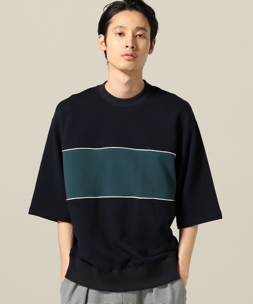 417 EDIFICE（フォーワンセブンエディフィス）の「キリカエウラケ クルーネック 5/S TEE（Tシャツ/カットソー・メンズ・ブラック/ネイビー・SMALL/MEDIUM/LARGE）」の2枚目の写真