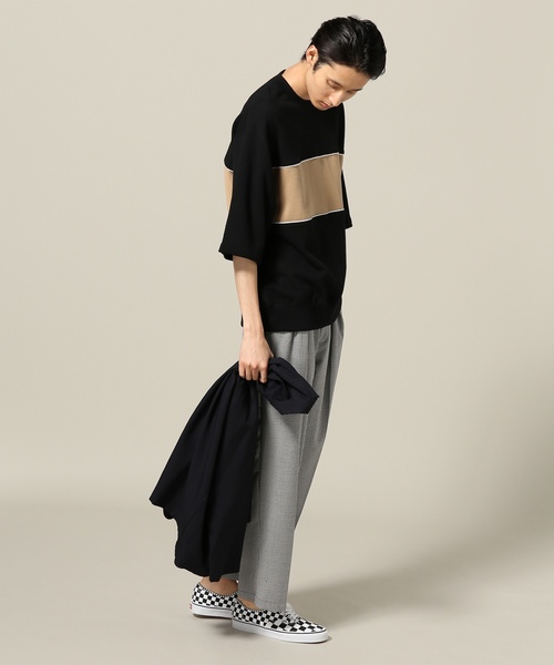 417 EDIFICE（フォーワンセブンエディフィス）の「キリカエウラケ クルーネック 5/S TEE（Tシャツ/カットソー・メンズ・ブラック/ネイビー・SMALL/MEDIUM/LARGE）」の9枚目の写真