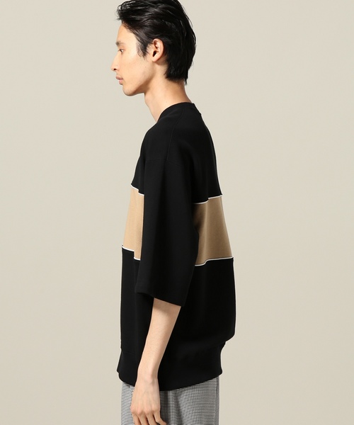 417 EDIFICE（フォーワンセブンエディフィス）の「キリカエウラケ クルーネック 5/S TEE（Tシャツ/カットソー・メンズ・ブラック/ネイビー・SMALL/MEDIUM/LARGE）」の6枚目の写真