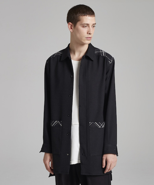 SToL（ストル）の「ms3486-Long Shirt シャツ（シャツ/ブラウス・メンズ・グレー/ネイビー/ブラック・S/L/M）」の2枚目の写真