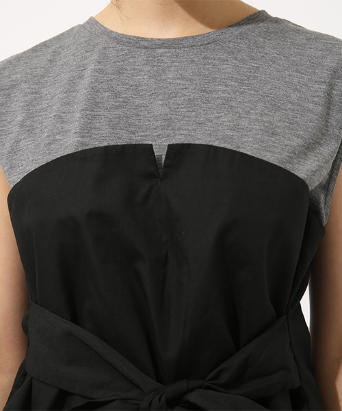 AZUL by moussy（アズールバイマウジー）の「ビスチェ付きノースリプルオーバー（タンクトップ・レディース・ホワイト/トップグレー/ブラック・SMALL/MEDIUM）」の7枚目の写真