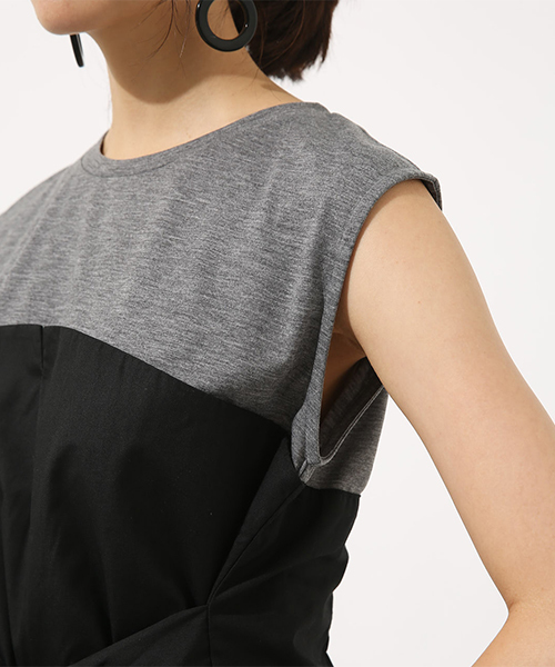 AZUL by moussy（アズールバイマウジー）の「ビスチェ付きノースリプルオーバー（タンクトップ・レディース・ホワイト/トップグレー/ブラック・SMALL/MEDIUM）」の6枚目の写真