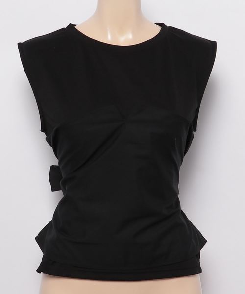 AZUL by moussy（アズールバイマウジー）の「ビスチェ付きノースリプルオーバー（タンクトップ・レディース・ホワイト/トップグレー/ブラック・SMALL/MEDIUM）」の3枚目の写真