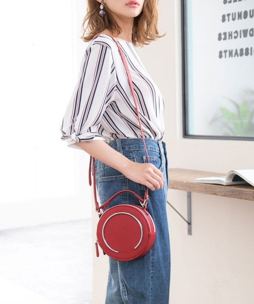 夢展望（ユメテンボウ）の「Ｗファスナーラウンド２ＷＡＹショルダーバッグ（ショルダーバッグ・レディース・レッド系その他/ブラック/グリーン系その他/シルバー/パープル・FREE）」の4枚目の写真