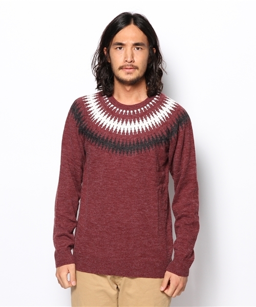 WEGO（ウィゴー）の「WEGO/球芯柄ニット（ニット/セーター・メンズ・オフホワイト/ネイビー/ワイン/マスタード/ブルー/ブラック・MEDIUM/LARGE）」の7枚目の写真