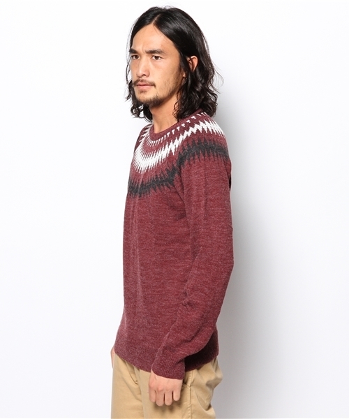 WEGO（ウィゴー）の「WEGO/球芯柄ニット（ニット/セーター・メンズ・オフホワイト/ネイビー/ワイン/マスタード/ブルー/ブラック・MEDIUM/LARGE）」の8枚目の写真