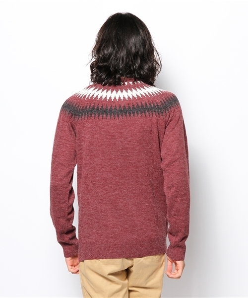 WEGO（ウィゴー）の「WEGO/球芯柄ニット（ニット/セーター・メンズ・オフホワイト/ネイビー/ワイン/マスタード/ブルー/ブラック・MEDIUM/LARGE）」の9枚目の写真