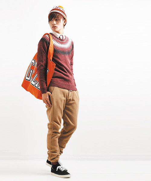 WEGO（ウィゴー）の「WEGO/球芯柄ニット（ニット/セーター・メンズ・オフホワイト/ネイビー/ワイン/マスタード/ブルー/ブラック・MEDIUM/LARGE）」の15枚目の写真