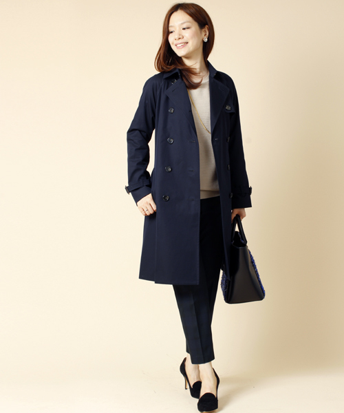 Demi-Luxe BEAMS（デミルクス ビームス）の「Demi-Luxe BEAMS / ラグランスリーブ トレンチコート（トレンチコート・レディース・ベージュ/ネイビー・36/38）」の13枚目の写真