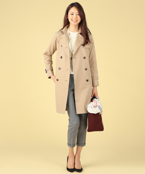 Demi-Luxe BEAMS（デミルクス ビームス）の「Demi-Luxe BEAMS / ラグランスリーブ トレンチコート（トレンチコート・レディース・ベージュ/ネイビー・36/38）」の19枚目の写真