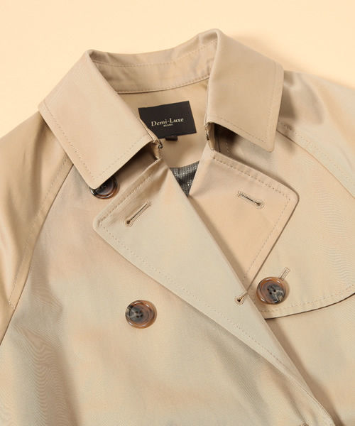 Demi-Luxe BEAMS（デミルクス ビームス）の「Demi-Luxe BEAMS / ラグランスリーブ トレンチコート（トレンチコート・レディース・ベージュ/ネイビー・36/38）」の6枚目の写真