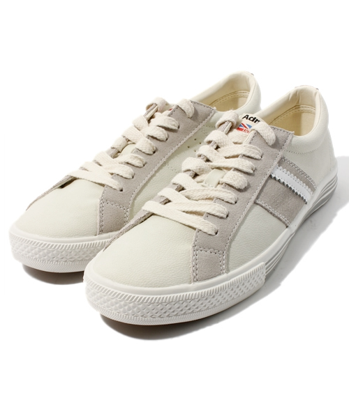 Admiral（アドミラル）の「【Admiral】牛革スエード/ローカット（スニーカー・メンズ・オフホワイト/ネイビー/レッド・MEDIUM/LARGE/LL）」の2枚目の写真
