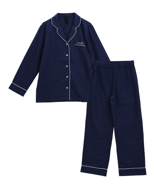 blooming FLORA（ブルーミングフローラ）の「ブルーミングフローラ　綿100％ピーチ起毛シンプルパジャマ　bloomingFLORA（ルームウェア/パジャマ・レディース・ホワイト/ネイビー/ピンク/ブルー/ホワイト×ピンク・MEDIUM）」の20枚目の写真